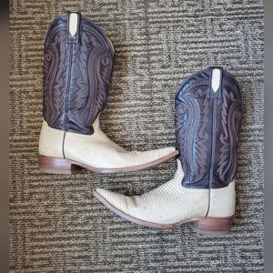 Rudel Men’s Leather Cowboy Boots Size USA 7.5EE Rare Colors Colorblock